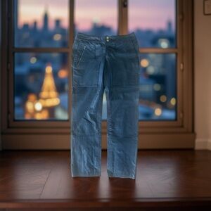 DEREK LAM 10 CROSBY leather slim-leg pants Zipper Pocket & Laced Ankle Size 4 !!